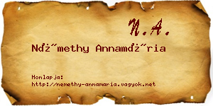 Némethy Annamária névjegykártya