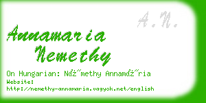 annamaria nemethy business card